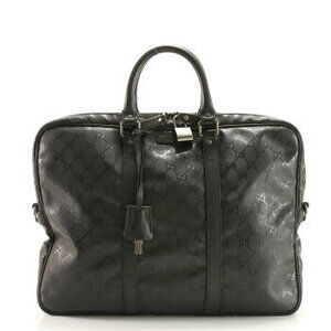 Gucci GG Imprime business bag briefcase tote black leather